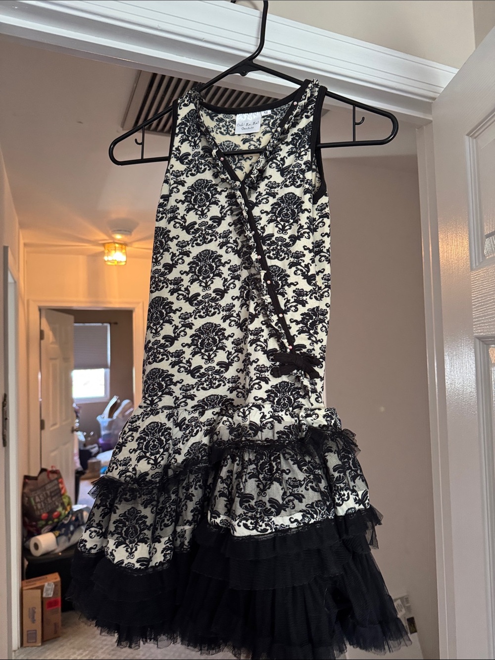 Ooh! La, La! Couture Black & Cream Tiered Lace Party Dress